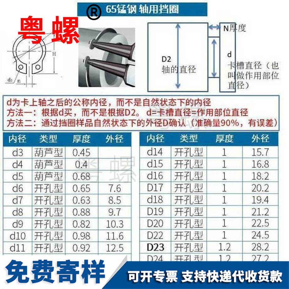 订做锰钢轴用黔南挡圈